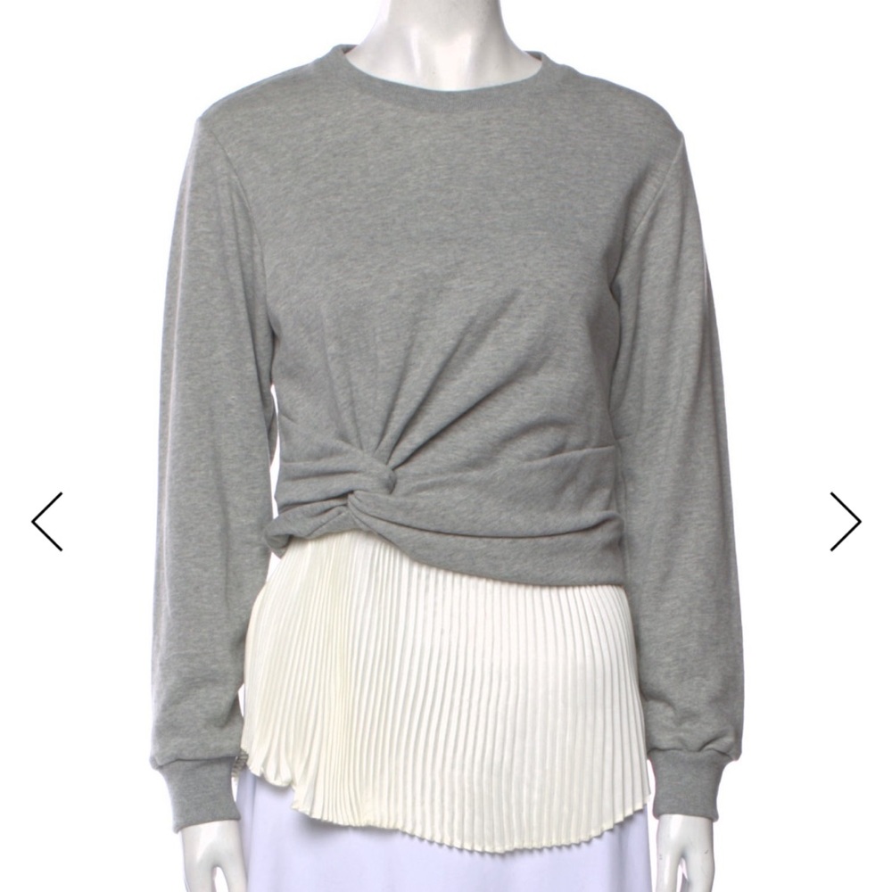 3.1 Phillip Lim XS Twist Front Layered Sweater with Pleats